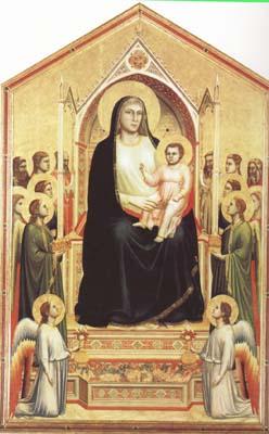 GIOTTO di Bondone Enthroned Madonna with Saints (mk08) France oil painting art